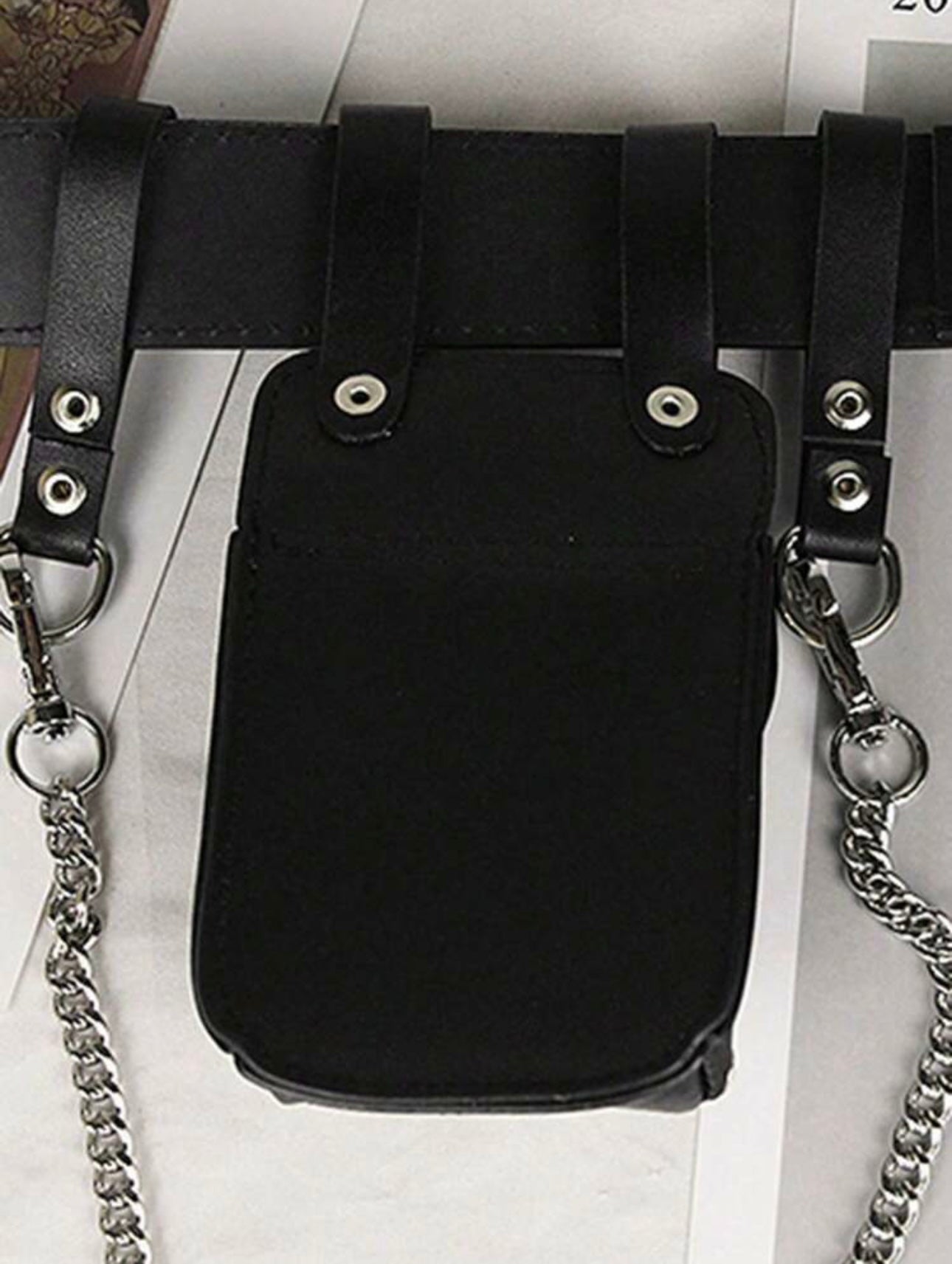 Mini Belt Bag Decorated With Rivets And Style Chains Punk, Fashion Waist Bag